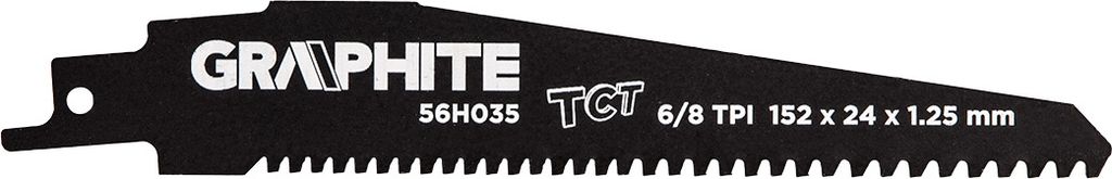 Pílové listy GRAPHITE HM TCT, 152 x 24 x 1,25 mm, 8/6TPI Obrázok produktu 