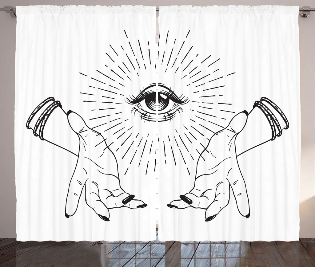 ABAKUHAUS Alchimie Rideau Rustique Mystique 280x225 cm Gris et Blanc