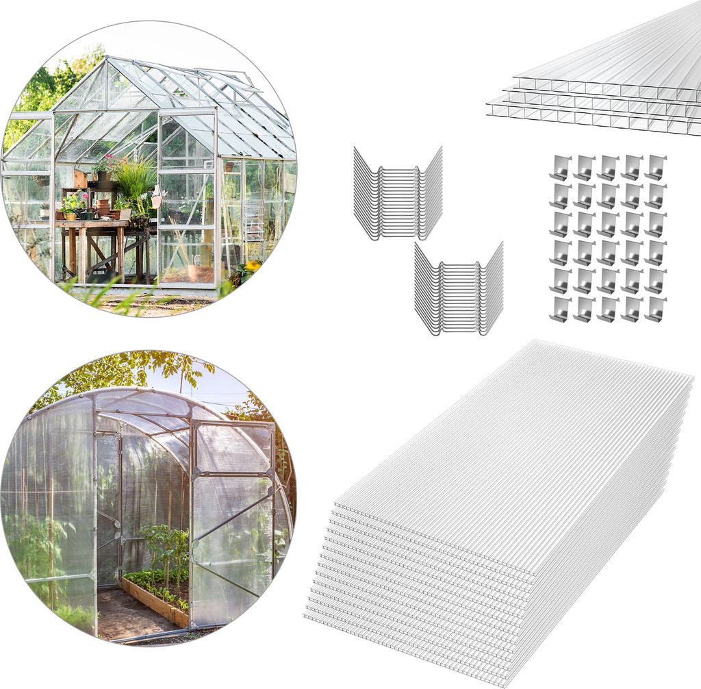 UISEBRT 14 pièces Transparent Polycarbonate alvéolaire Image du produit 