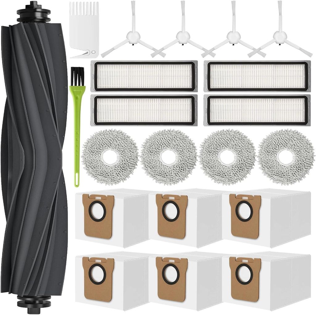 L10s Ultra Zubehör für Dreame L10s Ultra Ersatzteile für L10 Ultra Zubehörset 6 Staubbeutel 4 Mopp Wischpads 1 Hauptbürste 4 Filter 4 Seitenb...