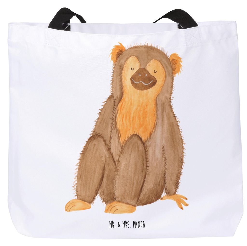 Mr. & Mrs. Panda Reisetasche Affe - Weiß - Geschenk, Affen, Tote Bag, Beutel, Selfcare, Schultasche, Tasche, Afrika, Motivation, Laptoptasche, Res...