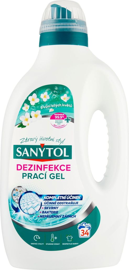 SANYTOL dezinfekce prací gel s vůní květů 1,7l/34dávek Obrázek produktu 