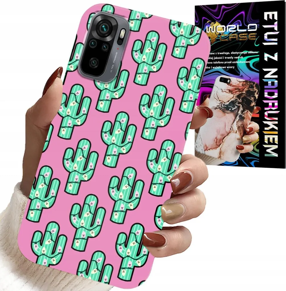 Custodia Per Xiaomi Note 10 / 10S - Cactus, Cactus Su Sfondo Rosa + Foil