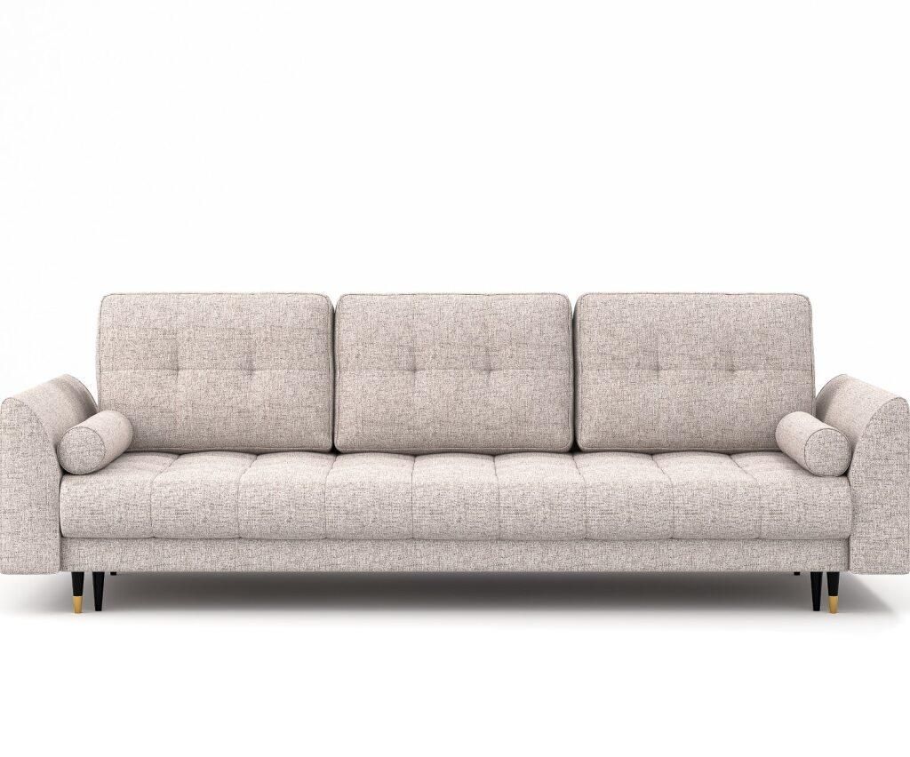 Sofa mit Schlaffunktion und Bettkaste Design Sofa, Couch Beige CANDY NEVE03