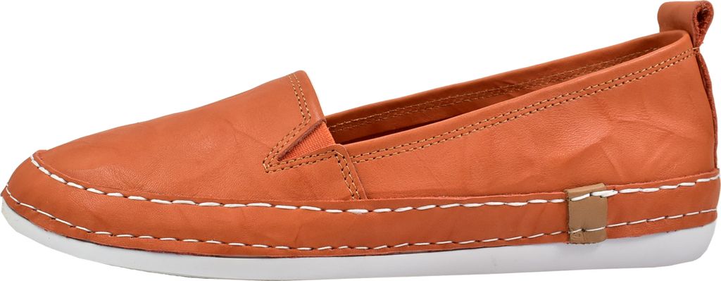 Andrea Conti Damen Slipper Leder bequem sportlicher Look Stretcheinsatz 0024819, Größe:39 EU, Farbe:Orange