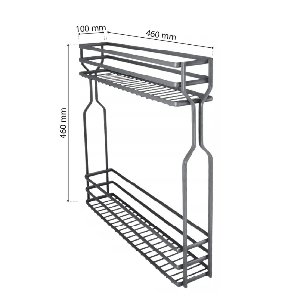 Caisson bas de cuisine coulissant 15 cm gris anthracite Soft-Close