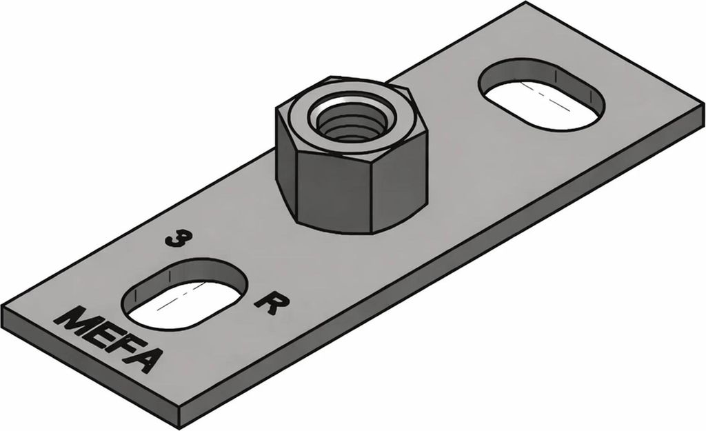 MEFA Grundplatte Typ I, Anschluss M16 Platte 108x35x4 mm, 1 Stk.