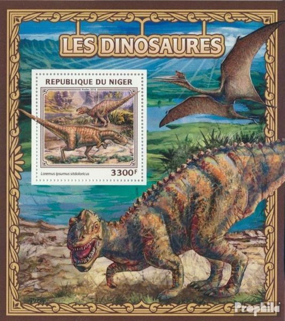 Briefmarken Niger 2016 Mi Block 604 (kompl. Ausg.) postfrisch Dinosaurier