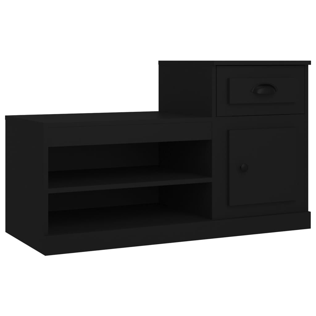Szafka na buty, czarna, 100x42x60 cm, materiał Zdjęcie produktu 