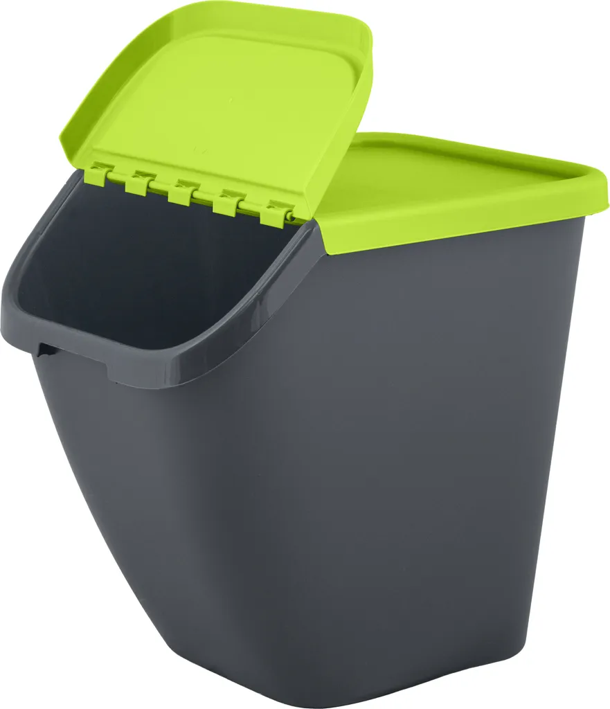 Solution Tri Sélectif Sans Odeur : Set de 3 Poubelles 23L Anthracite - 4