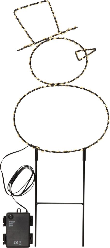 Weihnachtsleuchte Iceman Gartenstecker LED Timer H 37cm