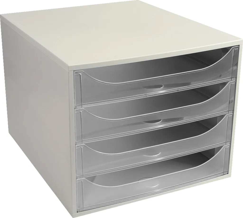 Organisateur de bureau 4 tiroirs Cristal Exacompta Ecobox pour format A4