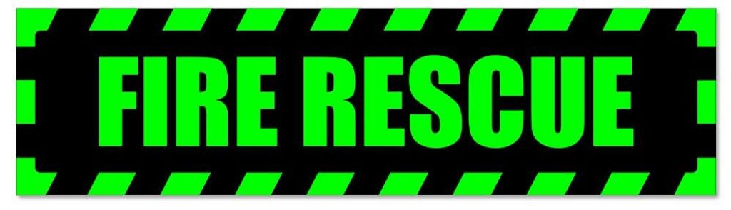 Kiwistar - Autoaufkleber - Grün - Schwarz - 30 x 8 cm - Fire Rescue gestreift - Hinweis Aufkleber Sticker für Auto, Kfz, Fahrrad, PKW, LKW