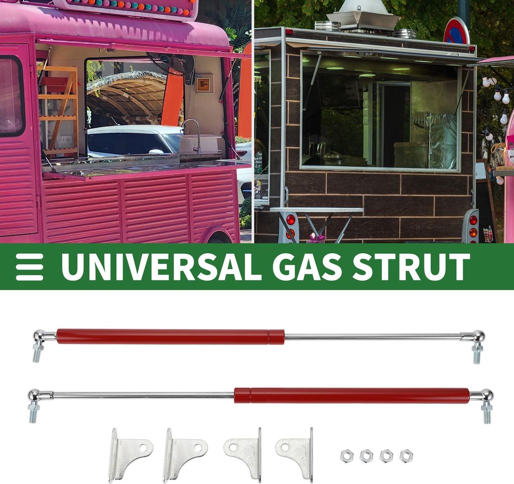 Universelle Unterbett-Hebe-Hubstützen Gasfedern 20 Zoll/500 mm 200 lb/890N/89 kg Rot 2 Stück