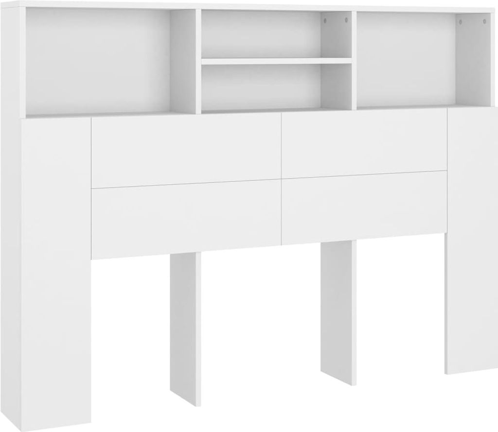 vidaXL Comò con testiera Bianco 140 x 19 x 103,5 cm Immagine del prodotto 