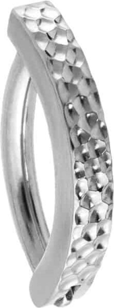 Ohrpiercing, Nasenpiercing, Septum Piercing Titan Bauchnabelclicker BOGEN + GEHÄMMERTE STRUKTUR