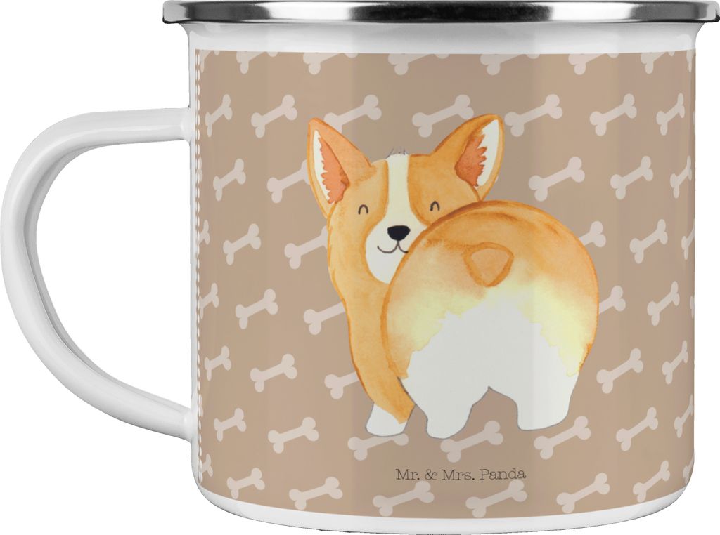 Mr. & Mrs. Panda Teetasse Corgi Po - Hundeglück - Geschenk, Emaille Tasse, Hund, Corgie, Teebecher, Sprüche, Pott, Spruch, Campingbecher, Süß