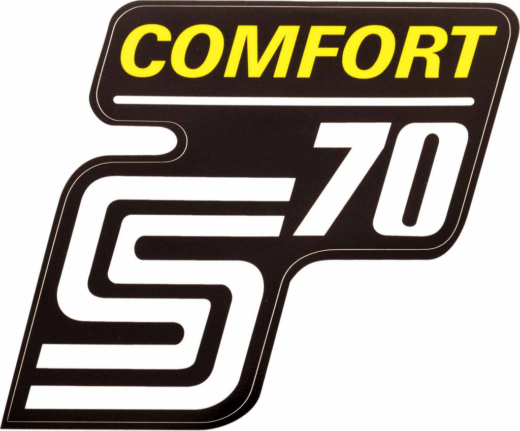 Klebefolie Seitendeckel "S70 COMFORT" - Gelb