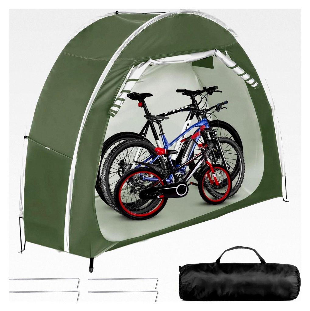 Wasserdichtes Fahrradzelt Tragbar Camping Beistellzelt Fahrrad Garage Gerätezelt Outdoor Fahrradabdeckung Gartenzelt für Fahrräder Motorräder G...