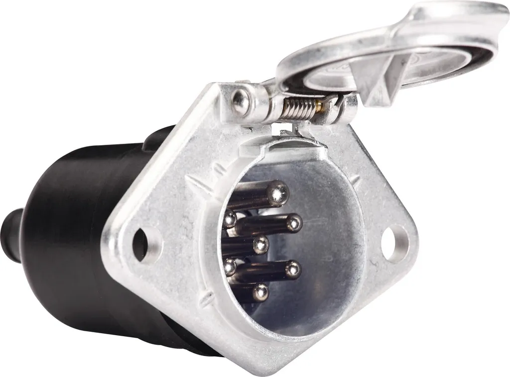 Connecteur de remorque 7 broches 24V en métal robuste pour poids lourd