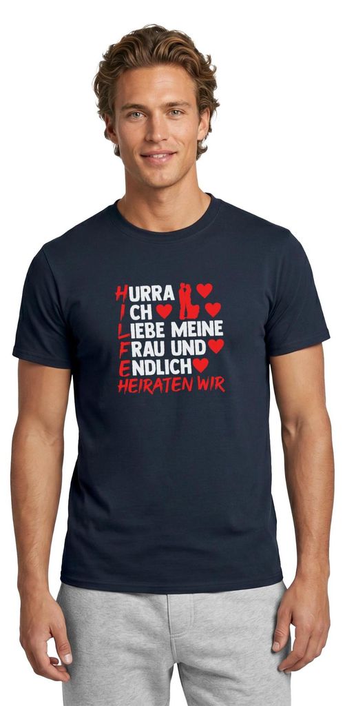 Spreadshirt JGA Männer | Hilfe Ich Heirate Männer T-Shirt, S, Navy