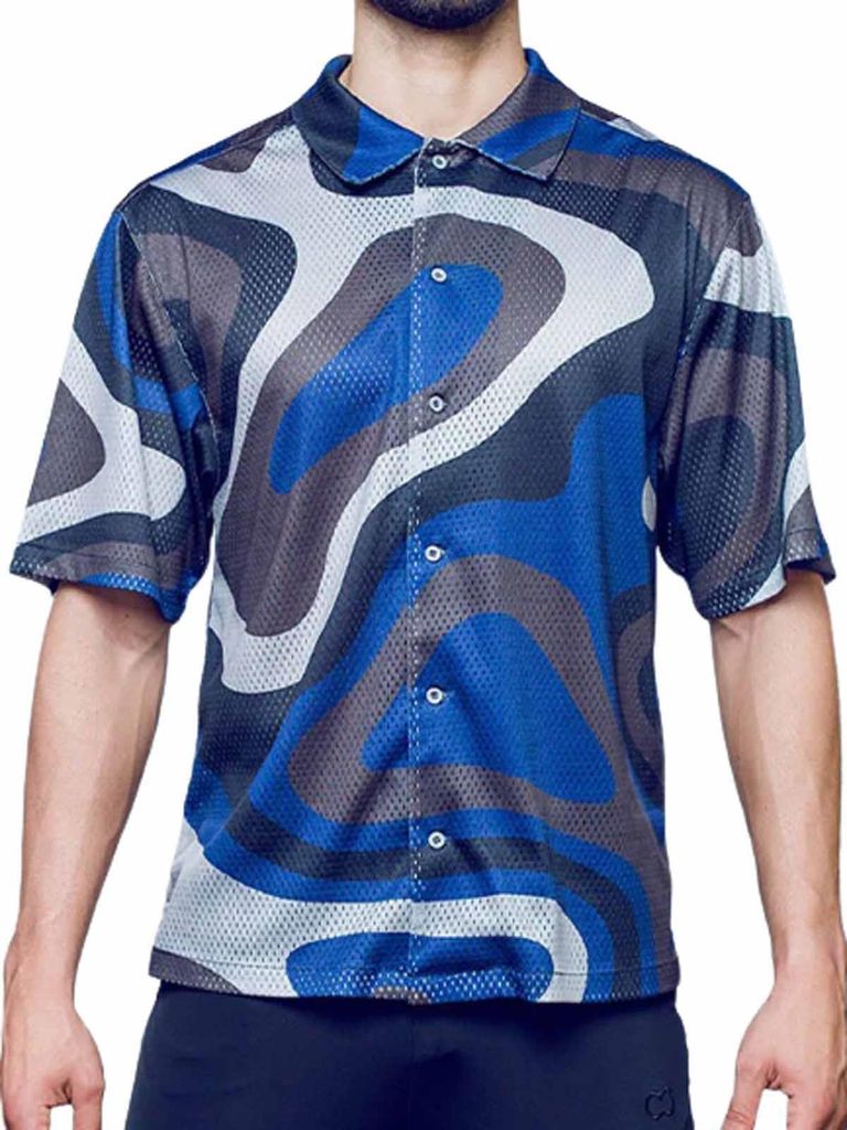 Supawear Short Sleeve Mesh Shirt Blue Combo Print S