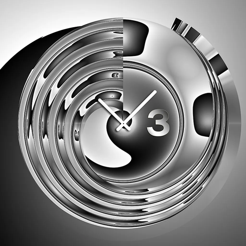 Horloge murale design Dixtime 6034 - Pendule moderne carrée 50x50 cm