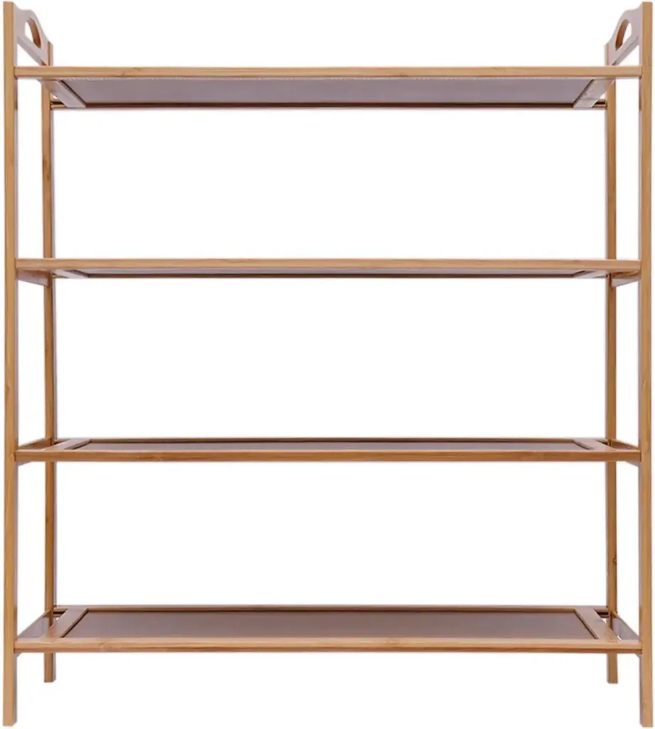 Rangement à chaussures entrée en bois 4 niveaux marron, organiseur gain