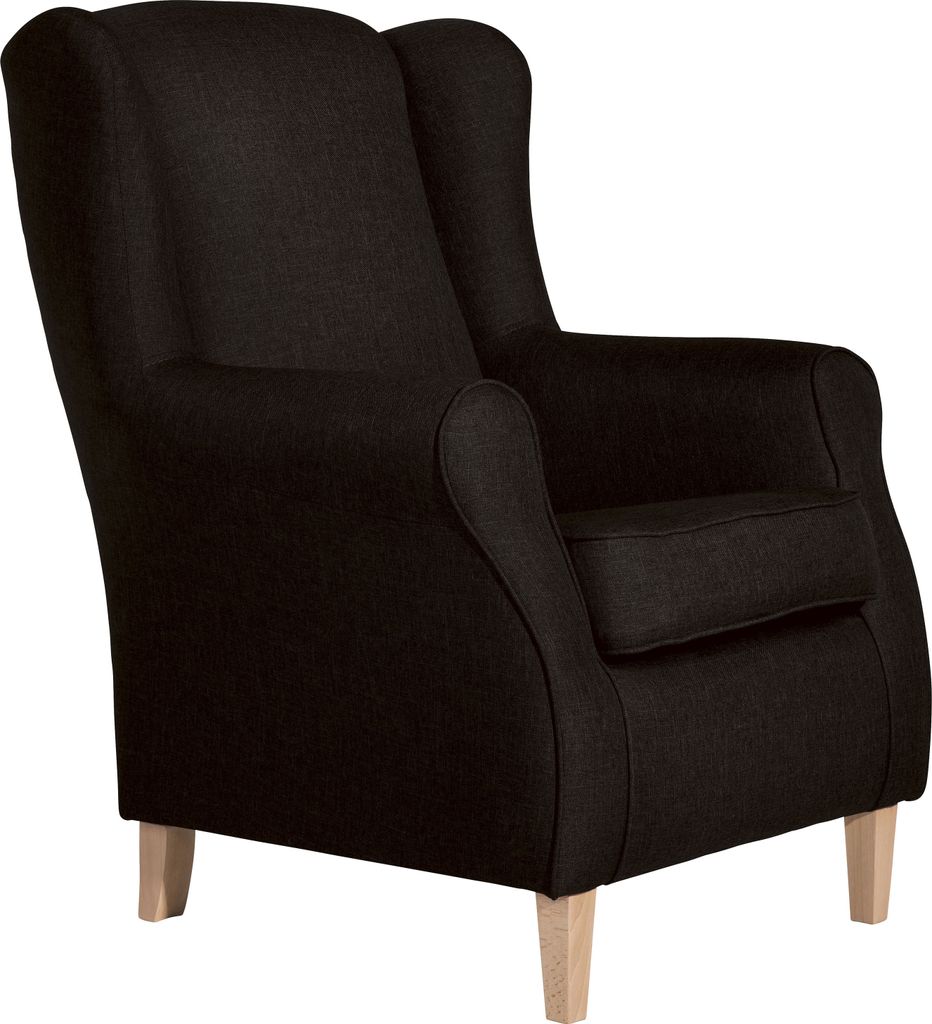 Max Winzer Ohrenbackensessel Lorris - Flachgewebe schoko - Maße: 77 x 86 x 103 cm