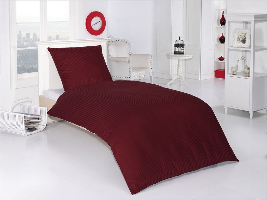 Bettwäsche 135x200 + 80x80 Satin HOTEL DAMAST Premium Produktbild 