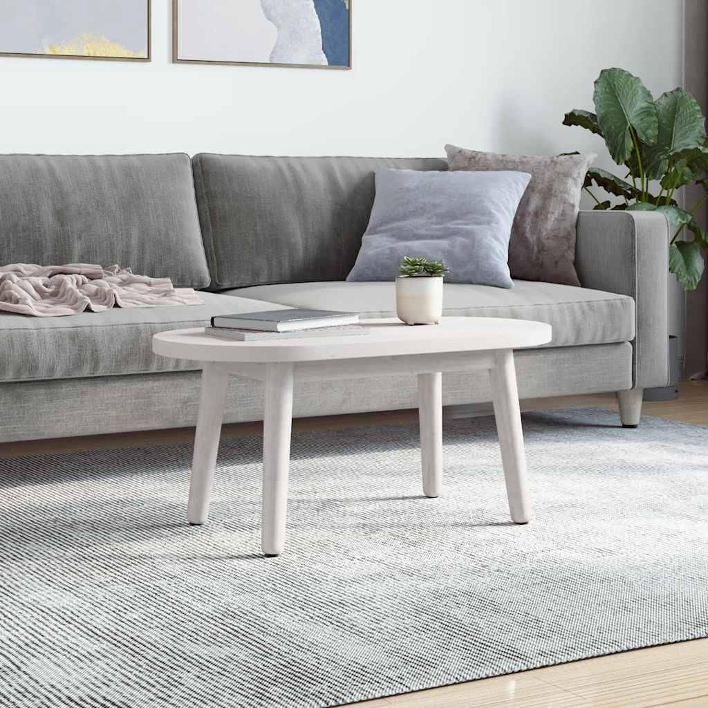 vidaXL Tischplatte Weiß 80x40x2,5 cm Massivholz Kiefer Oval