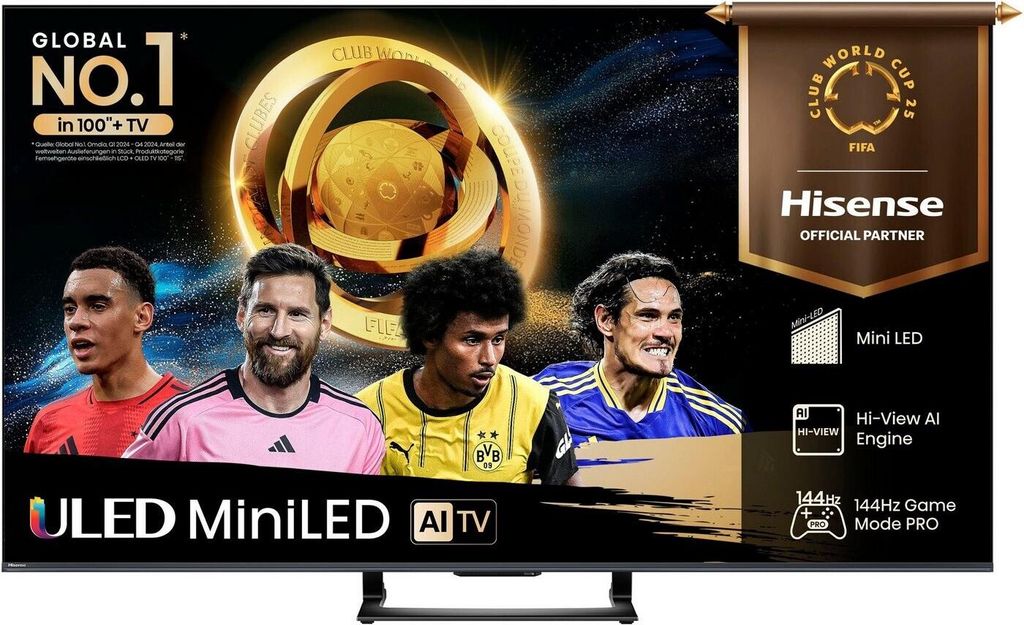 Hisense 50U7Q Fernseher 50 Zoll, 4K Mini LED ULED, Smart TV