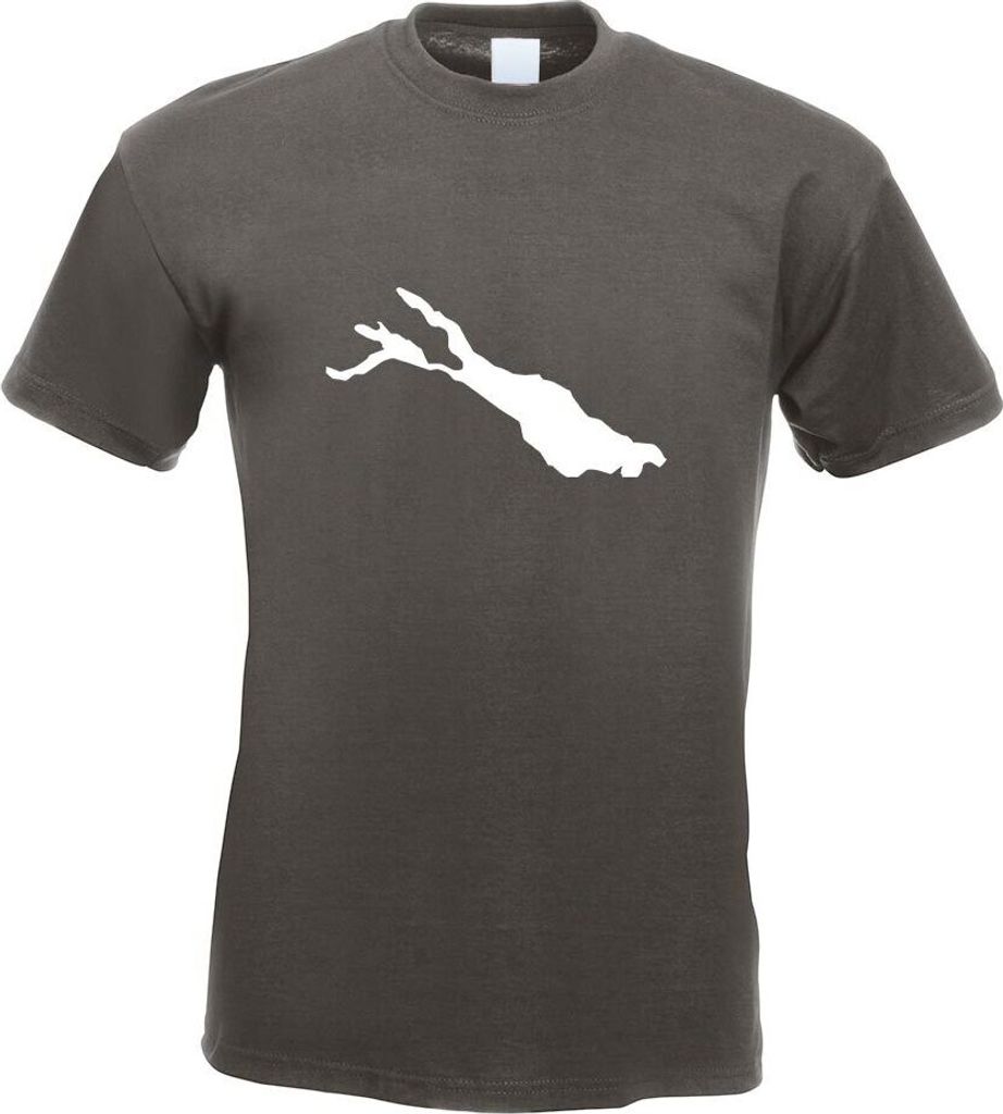 Kiwistar - T-Shirt - Graphit - Bodensee - Deutschland - See Motiv Bedruckt Funshirt Design Print - mit Motiv Bedruckt - Funshirt Design - Sport - F...