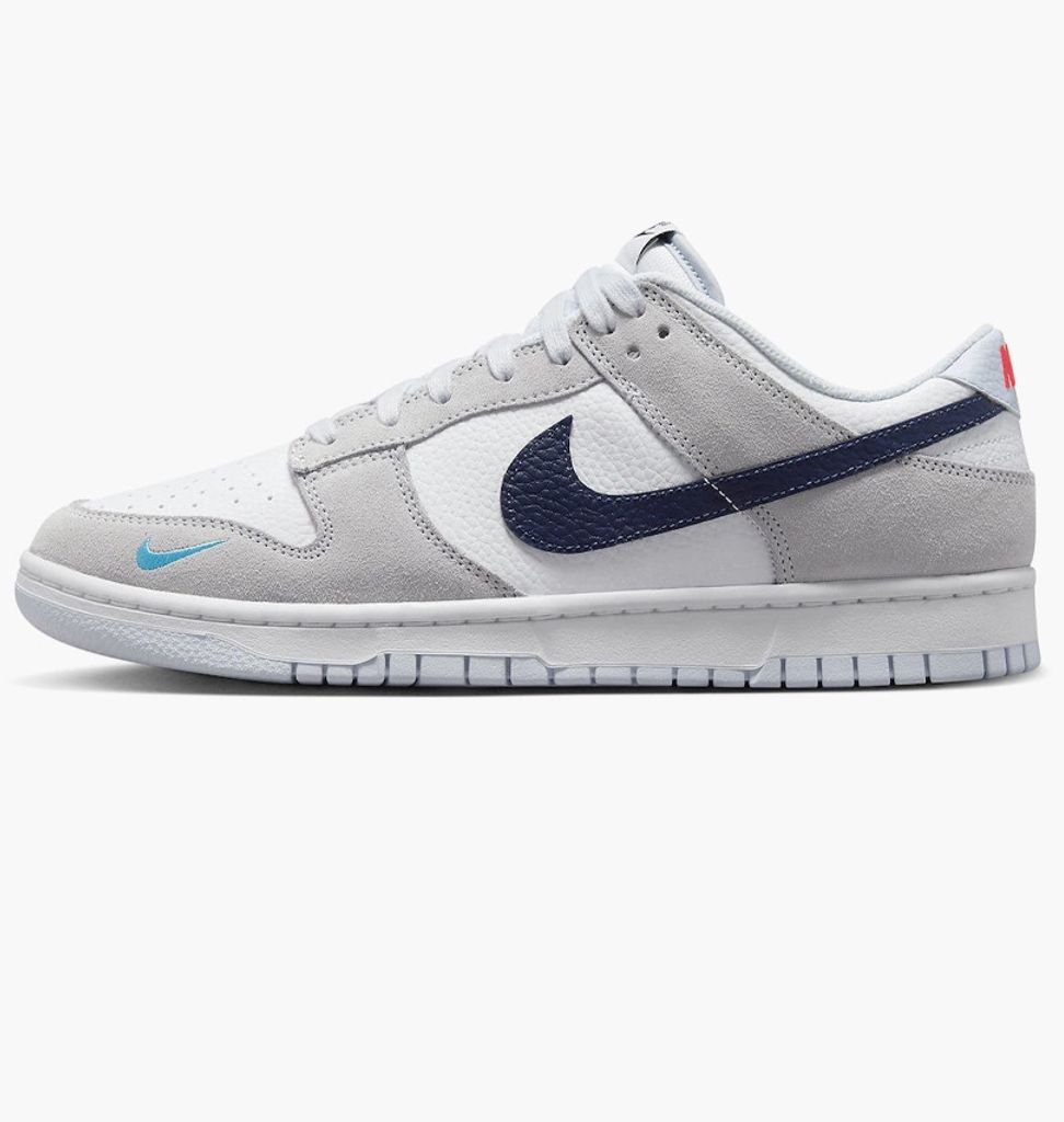 Nike Dunk Low White Grey Navy Aqua Mini Swoosh, FJ4227-001, Größe 38,5