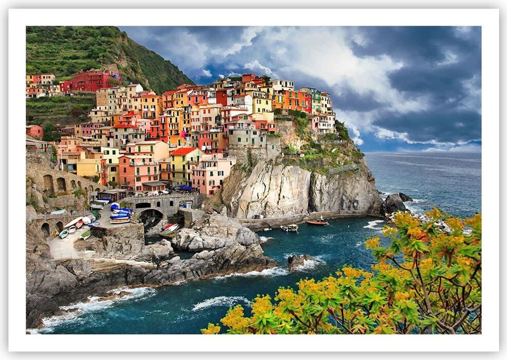 Poster - Poster ohne Rahmen - Italien küste felsen landschaft - 100x70 cm - Wand Bild - Wanddeko - Wandbilder - Kunstposter - Wandposter - Bilder ...