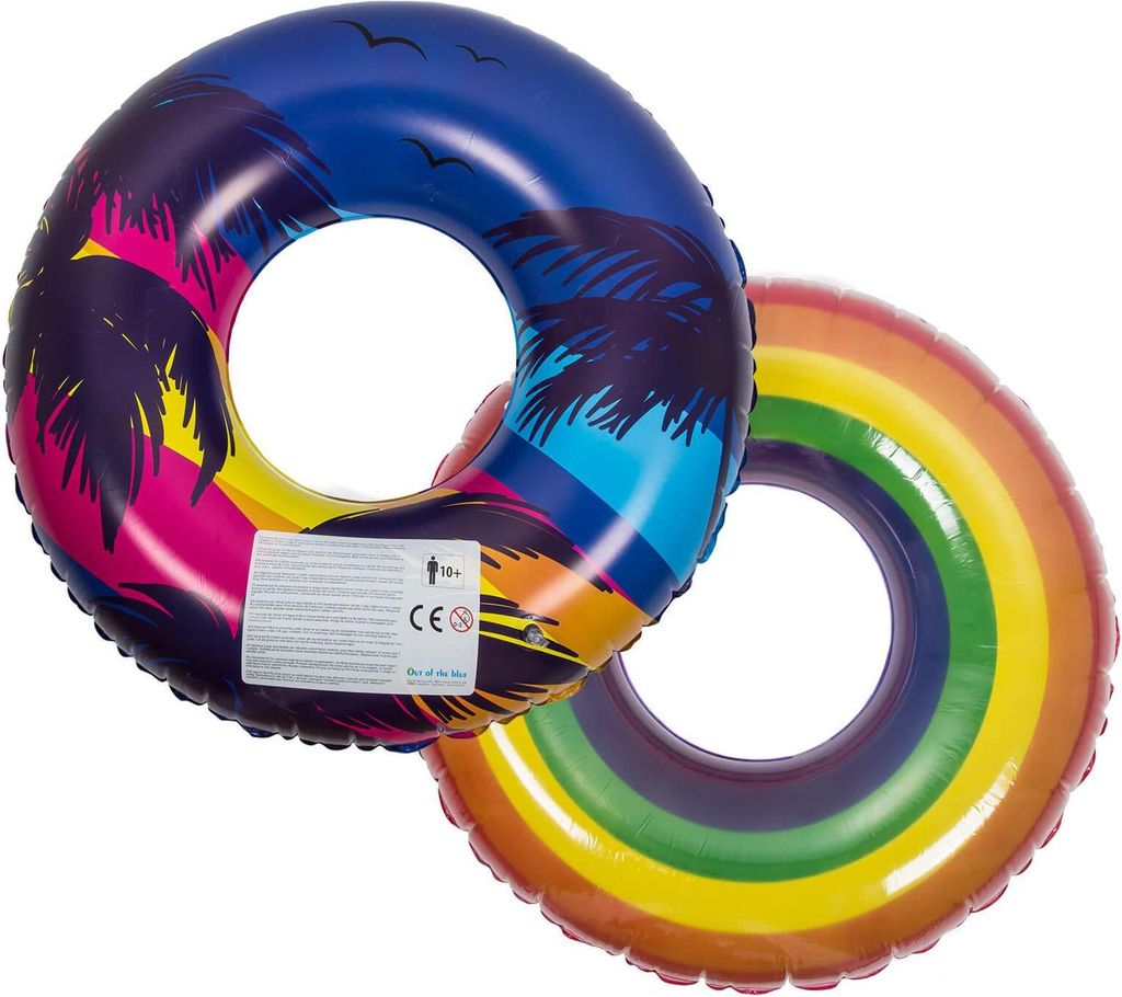 Aufblasbarer Schwimmring 2er Set 90cm Pride Regenbogen Produktbild 