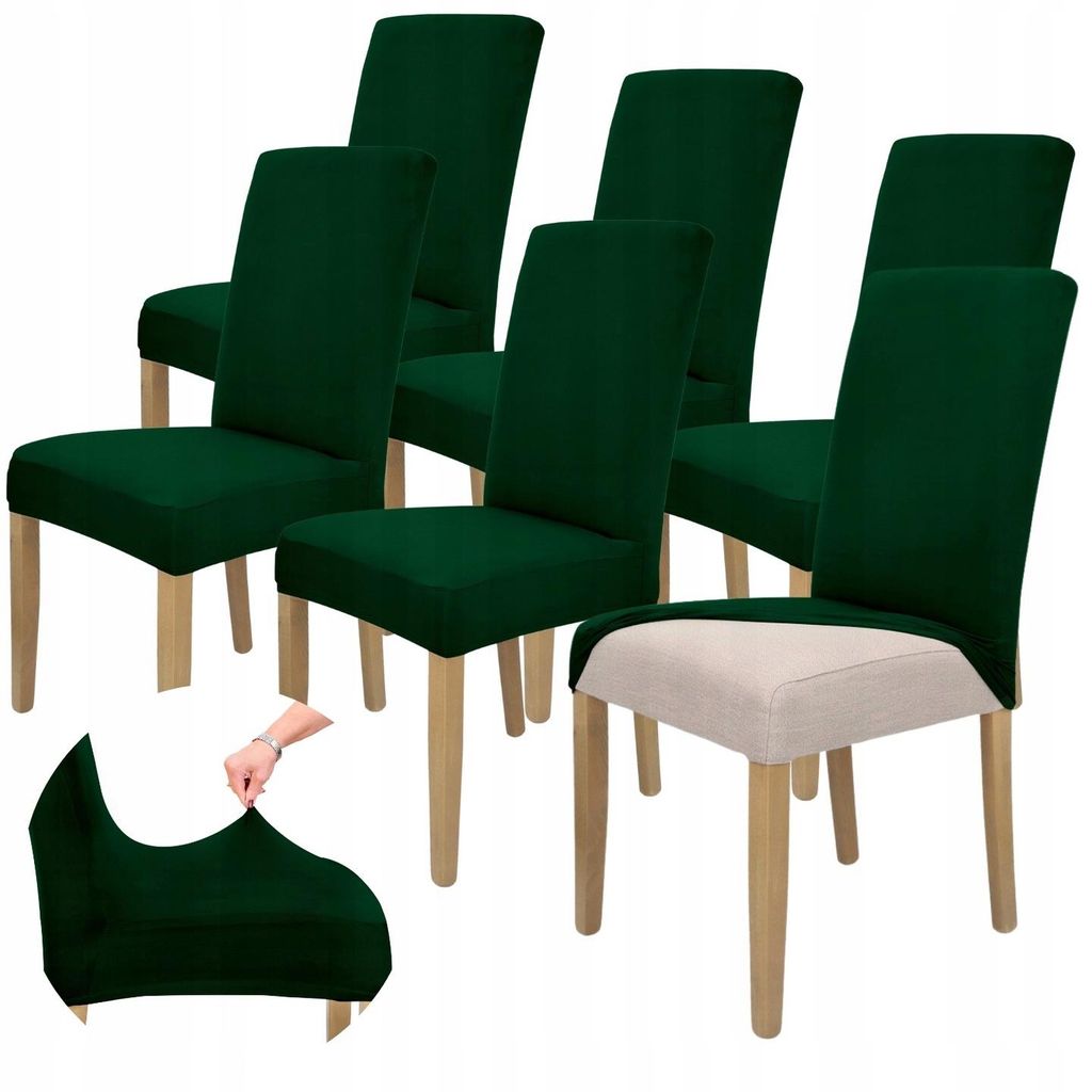 Potah na židli balení 6 ks - Zelený - Univerzální - Stretch Obrázek produktu 