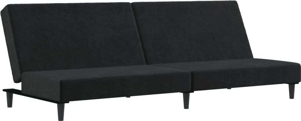 Schlafsofa 2-Sitzer Schwarz Samt