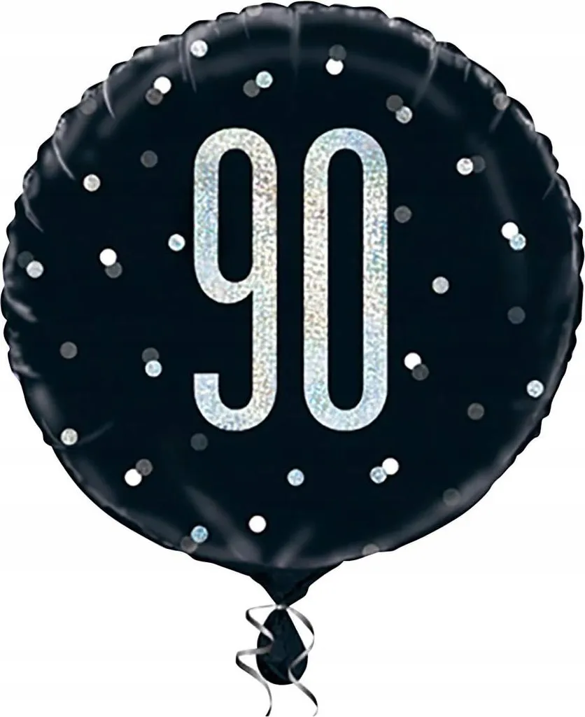 Ballon chiffre 90 robuste noir et argent : déco facile sans stress