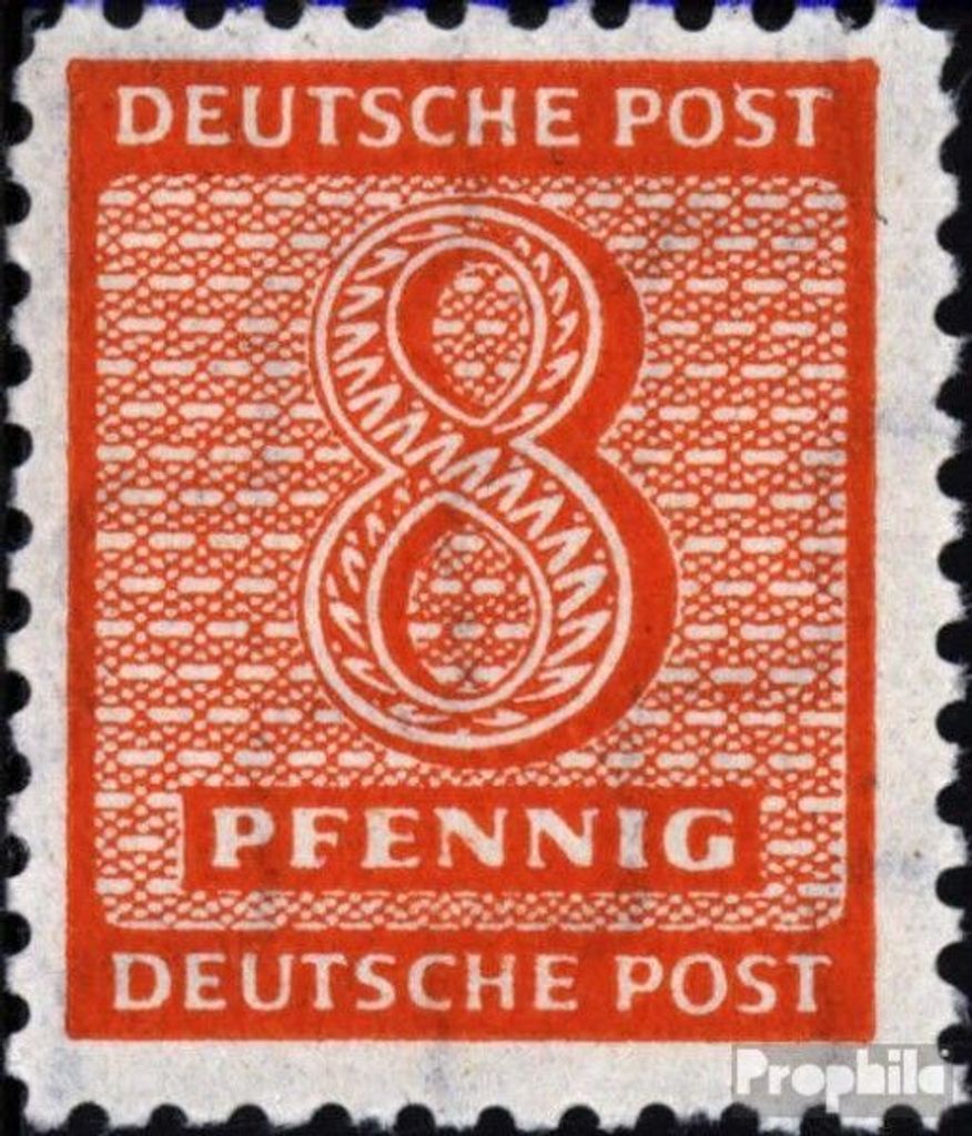 Briefmarken Sowjetische Zone (All.Bes.) 1945 Mi 122X, amtliche Versuchszähnung postfrisch Ziffer