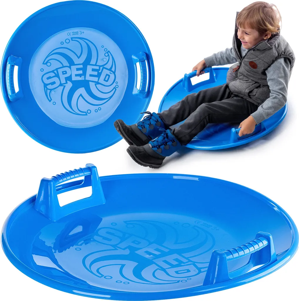 Pelle à luge de glisse bleue 65cm - Plateau de neige compact pour enfant