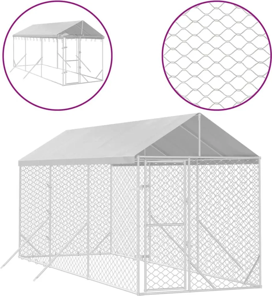 Parc de sécurité extérieur pour chiens 2x6x2,5m, idéal pour grand jardin