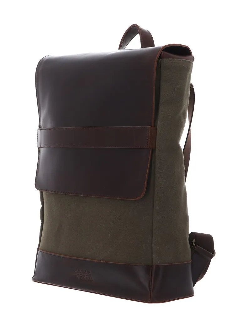 Sac à dos Morris Buckle & Seam Canvas Kaki avec compartiment PC 15"