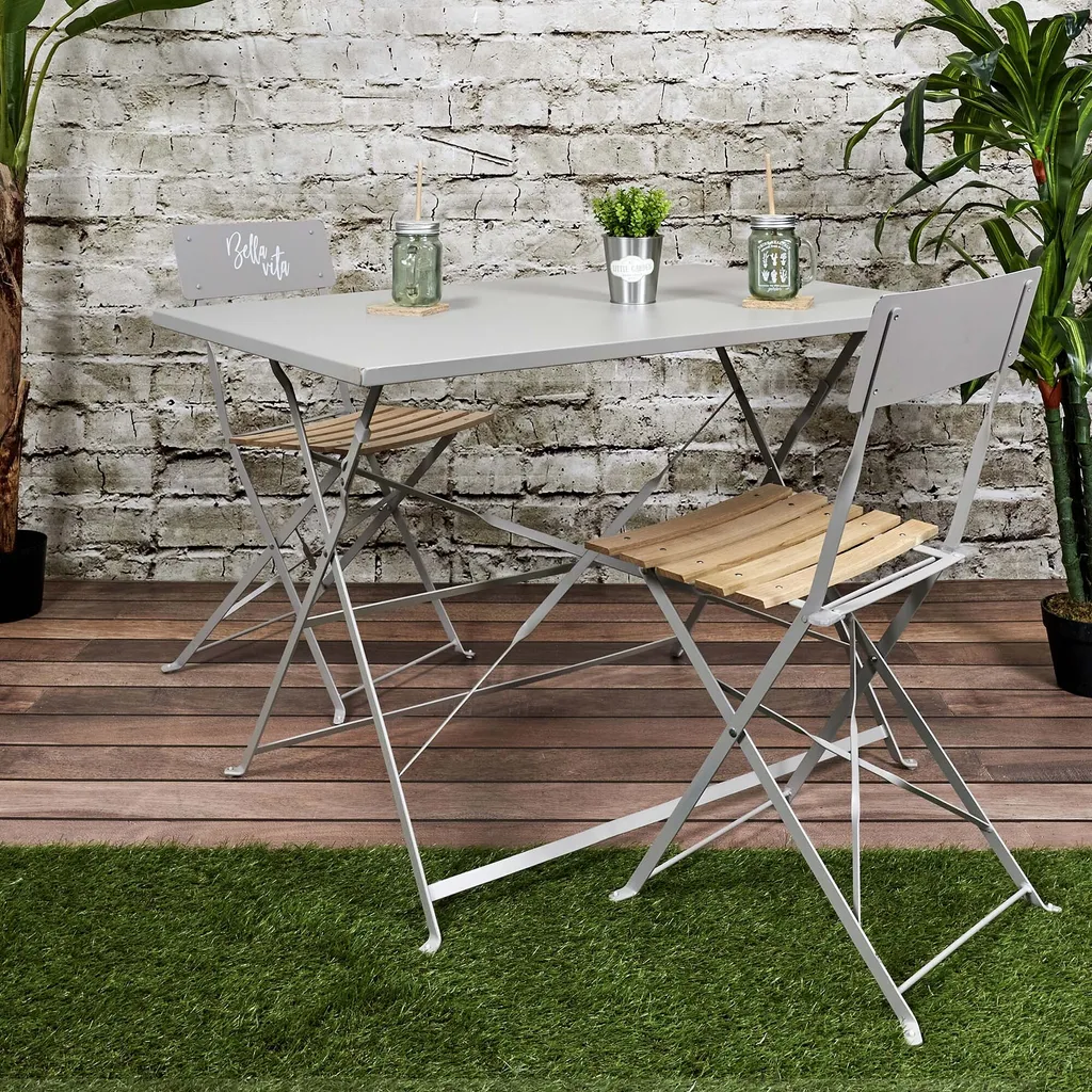 Grande Table de Cuisine Pliable Palerme Taupe 110cm Gain de Place Idéal