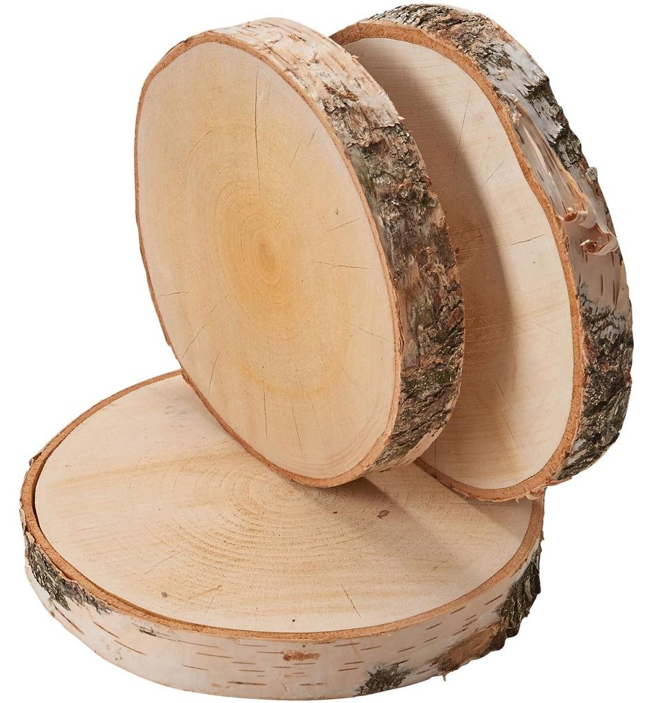 Grosse Baumscheiben 3 Stk. Dekoholz Holzscheiben Produktbild 