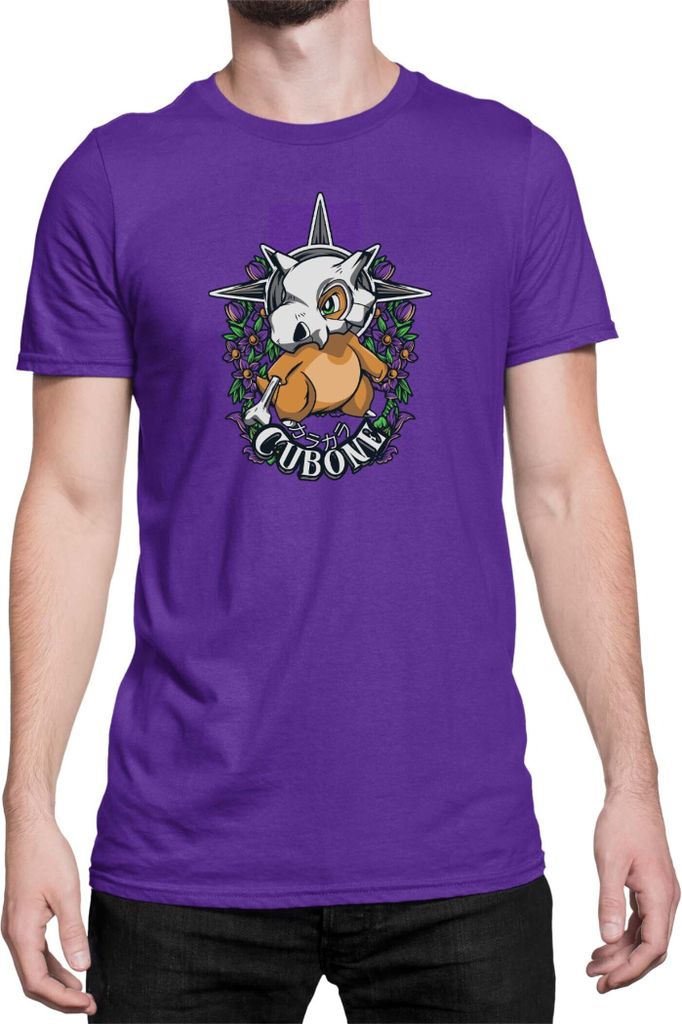 Herren T-Shirt Japan Anime Manga Pokemon Cubone, Man S / Lila