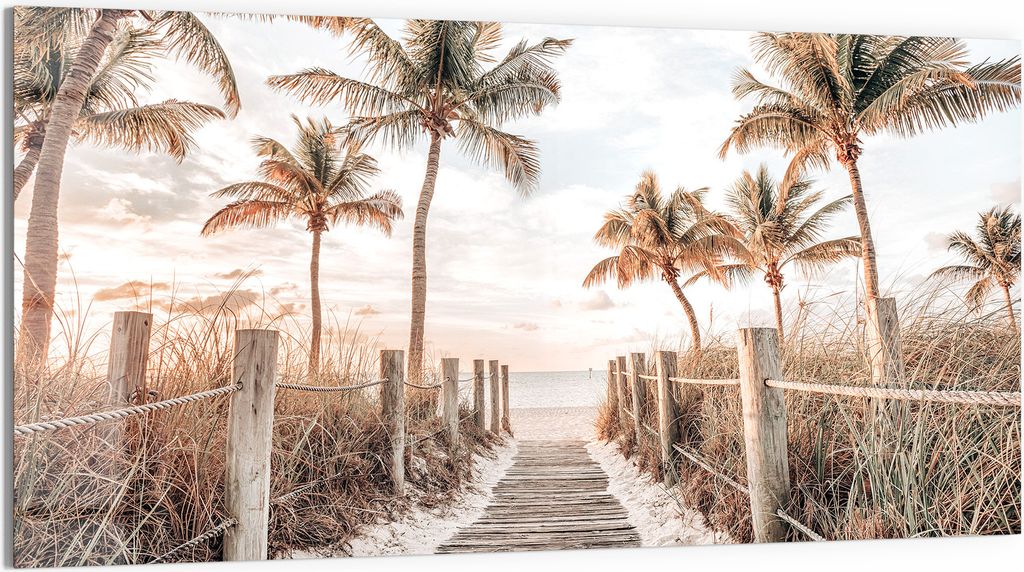 DEQORI Glasbild Acryl 100x50 cm 'Pfad zum Sommerglück' Wandbild Bild modern Deko