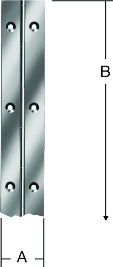 VORMANN Stangenscharnier B 32mm,L 2040mm Edelstahl rostfrei