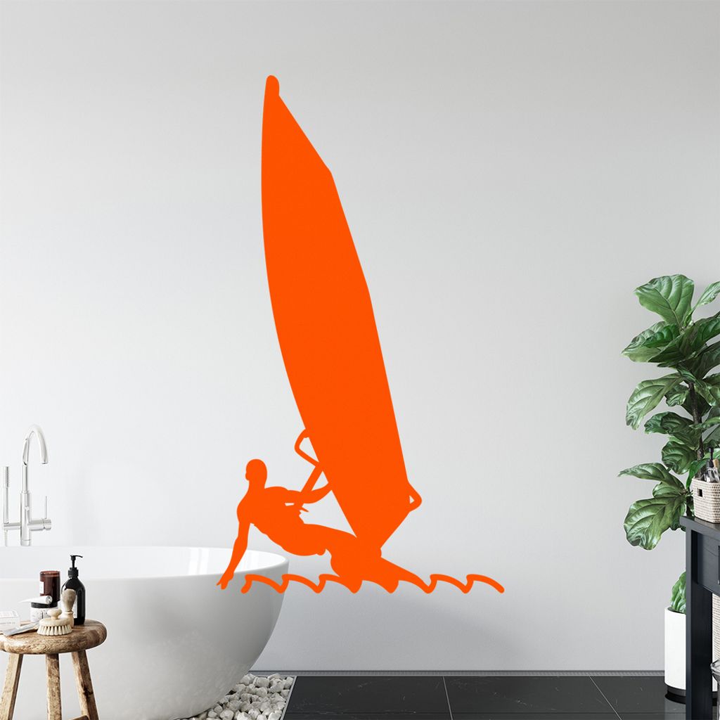 Windsurfen Segel Sportler Wandtattoo Wandaufkleber Wall Sticker - Dekoration, Küche, Wohnzimmer, Schlafzimmer, Badezimmer