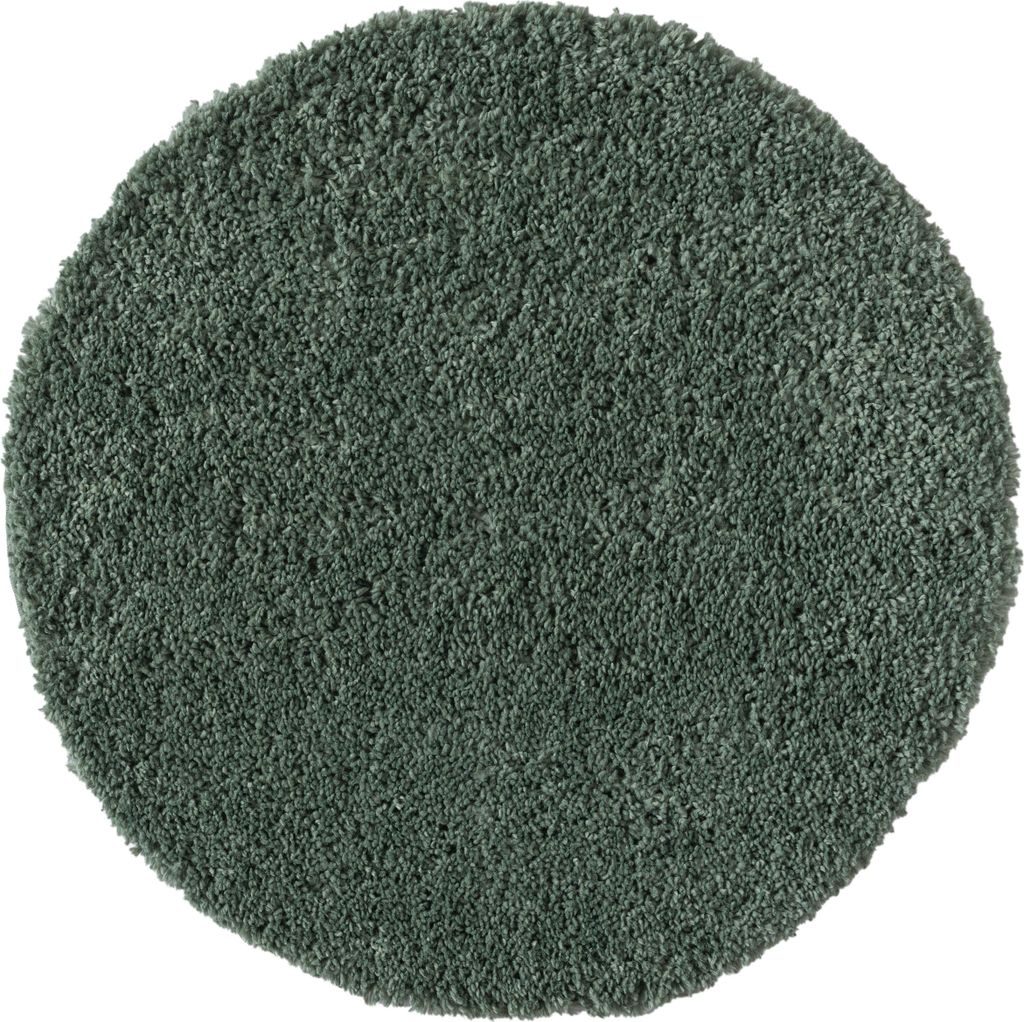 MY-RUG Teppich, Hochflorteppich Shaggy Star, 100x100, grün, leicht glänzend, extra flauschig, rund